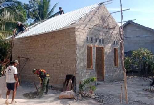 Kemajuan Pembangunan Rumah Bapak Iwan dalam Program TMMD Ke-129 Kodim 0413/Bangka