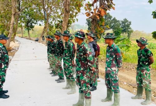 Optimalkan Pembangunan, Satgas TMMD 129 Mengadakan Apel Pagi di Lokasi Kerja
