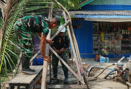 Peningkatan Pembangunan Sumur Bor SAS 4 oleh Satgas TMMD di Desa Bandar Raya