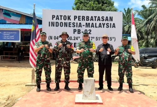 Tim Wasev Tinjau Keberadaan Patok Batas RI-Malaysia di Aji Kuning