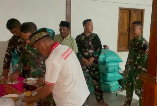 Kedekatan TNI dan Warga Tercermin dalam Jamuan Makan Malam TMMD di Bojonegoro