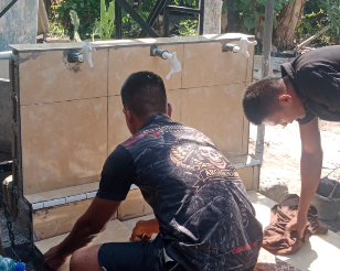 Pembangunan Sumur Bor TMMD di Desa Deniang Hampir Rampung
