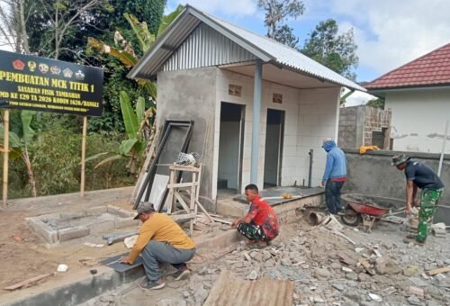 Target Pembangunan MCK Fasum di Desa Sekardadi Hampir Tuntas, Satgas TMMD Ke-129 Tuntaskan Pekerjaan