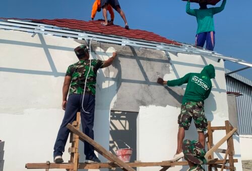 Kemajuan Pembangunan Musala dan Toilet oleh Satgas TMMD Ke-129 di Sembung Sukorame