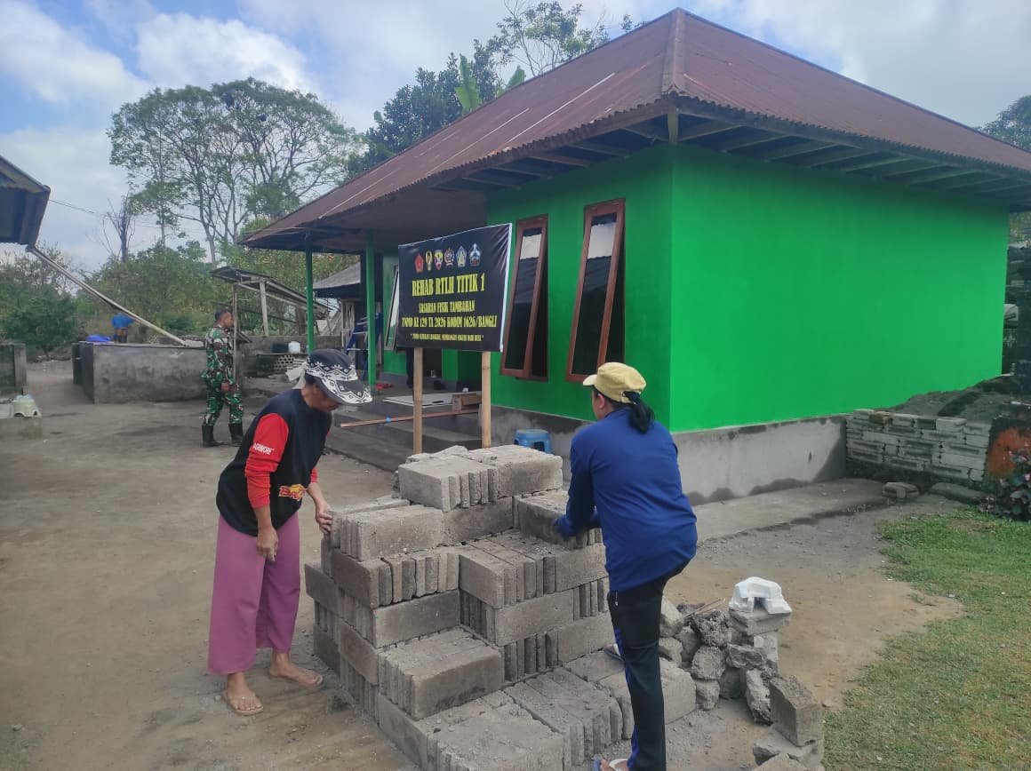 Proyek Renovasi Rumah I Wayan Pasta Oleh Satgas TMMD Ke-129 Kodim 1626/Bangli Mendekati Penyelesaian