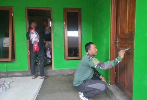 Pembangunan Rumah I Wayan Pasta Hampir Selesai, Sinergi TNI dan Masyarakat Terjalin Erat