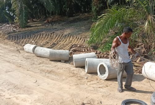 Percepatan Pemasangan Gorong-Gorong TMMD Ke-129 di Jalan Desa Deniang–Penyamun