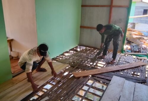Renovasi RTLH Bapak Nardianto oleh Satgas TMMD Berjalan Lancar