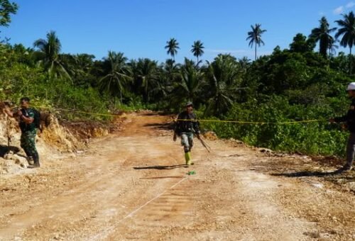 Pengukuran Jalan Program TMMD ke-129 oleh Satgas Bersama Dinas PUPR Morowali