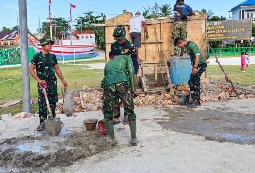 Dukungan Warga Mendorong Proyek TMMD Ke-129 di Desa Kepulauan Umbele