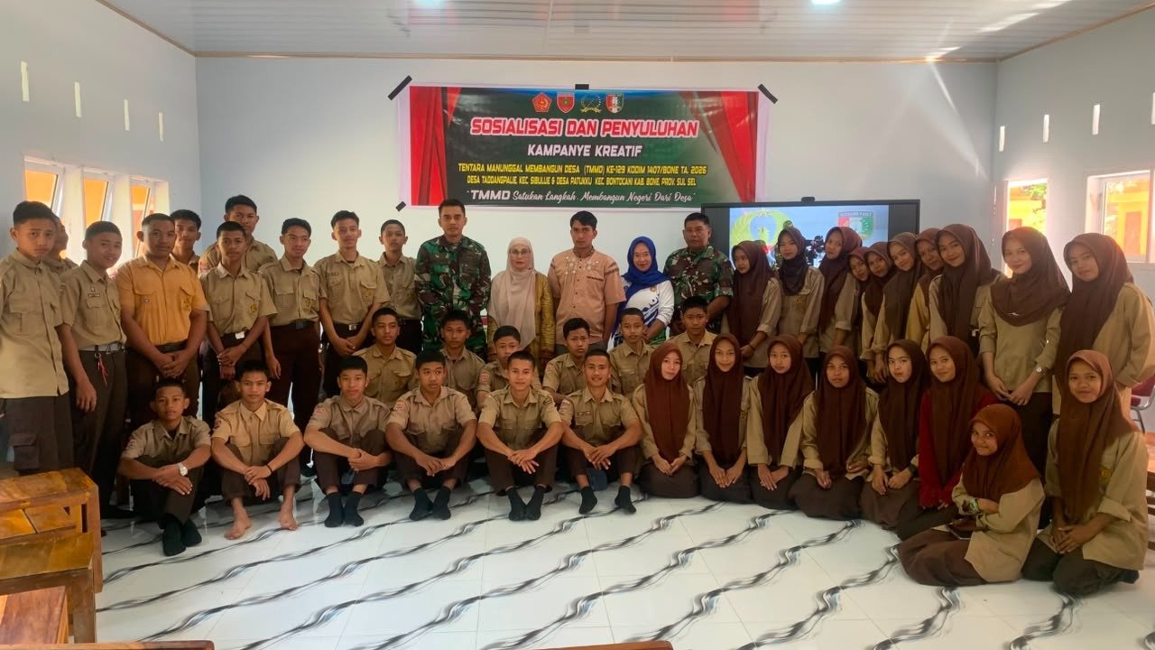 Sosialisasi Kampanye Kreatif TMMD Ke-129 di Bone