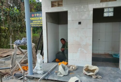 Pembangunan MCK Fasum di Sekardadi Dipacu oleh Satgas TMMD Kodim 1626/Bangli