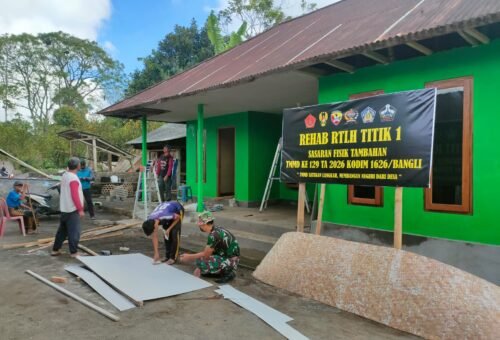 Rehabilitasi RTLH oleh TMMD Ke-129 Kodim 1626/Bangli, Dorong Kesejahteraan Warga