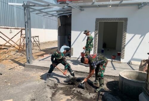 Dedikasi Satgas TMMD Kodim 0813/Bojonegoro dalam Pembangunan Fasilitas Publik di Kesongo