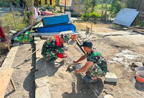 Pengumpulan Bahan Material Awali Pembangunan RTLH Bapak Koko Margono oleh Satgas TMMD