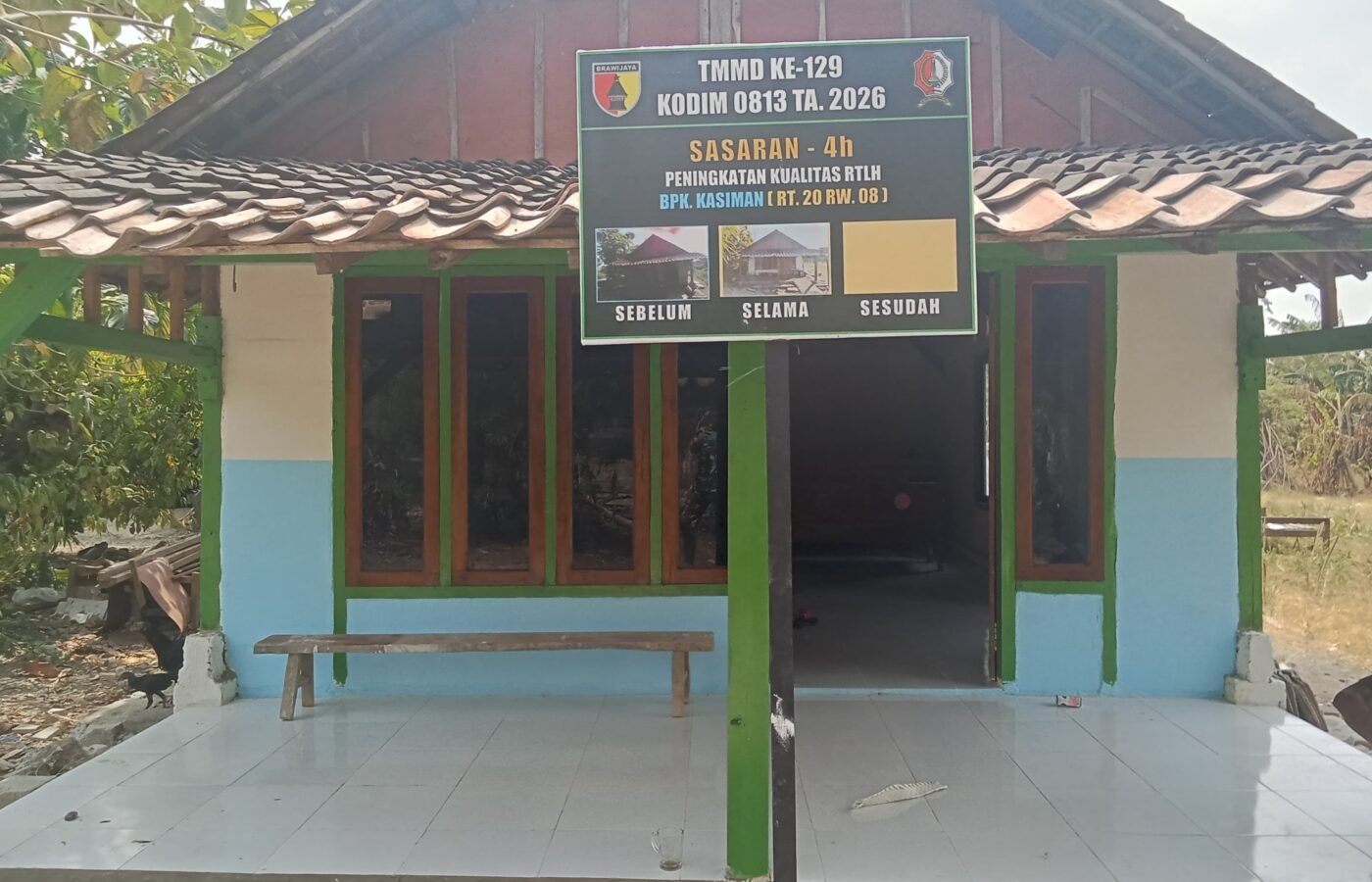 Usaha Bersama Satgas TMMD Kodim 0813/Bojonegoro dalam Pembangunan RTLH Bapak Kasiman