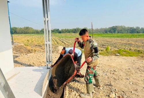 Progres Pembangunan Musala dan Toilet di Desa Kesongo oleh Tim TMMD