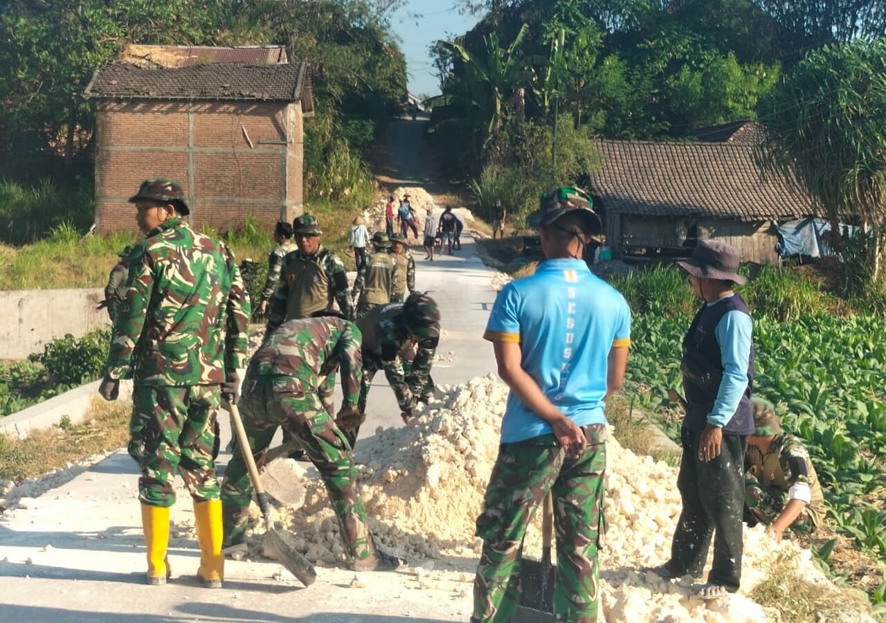 Pembangunan Infrastruktur Desa Dipercepat oleh Satgas TMMD Kodim 0813/Bojonegoro
