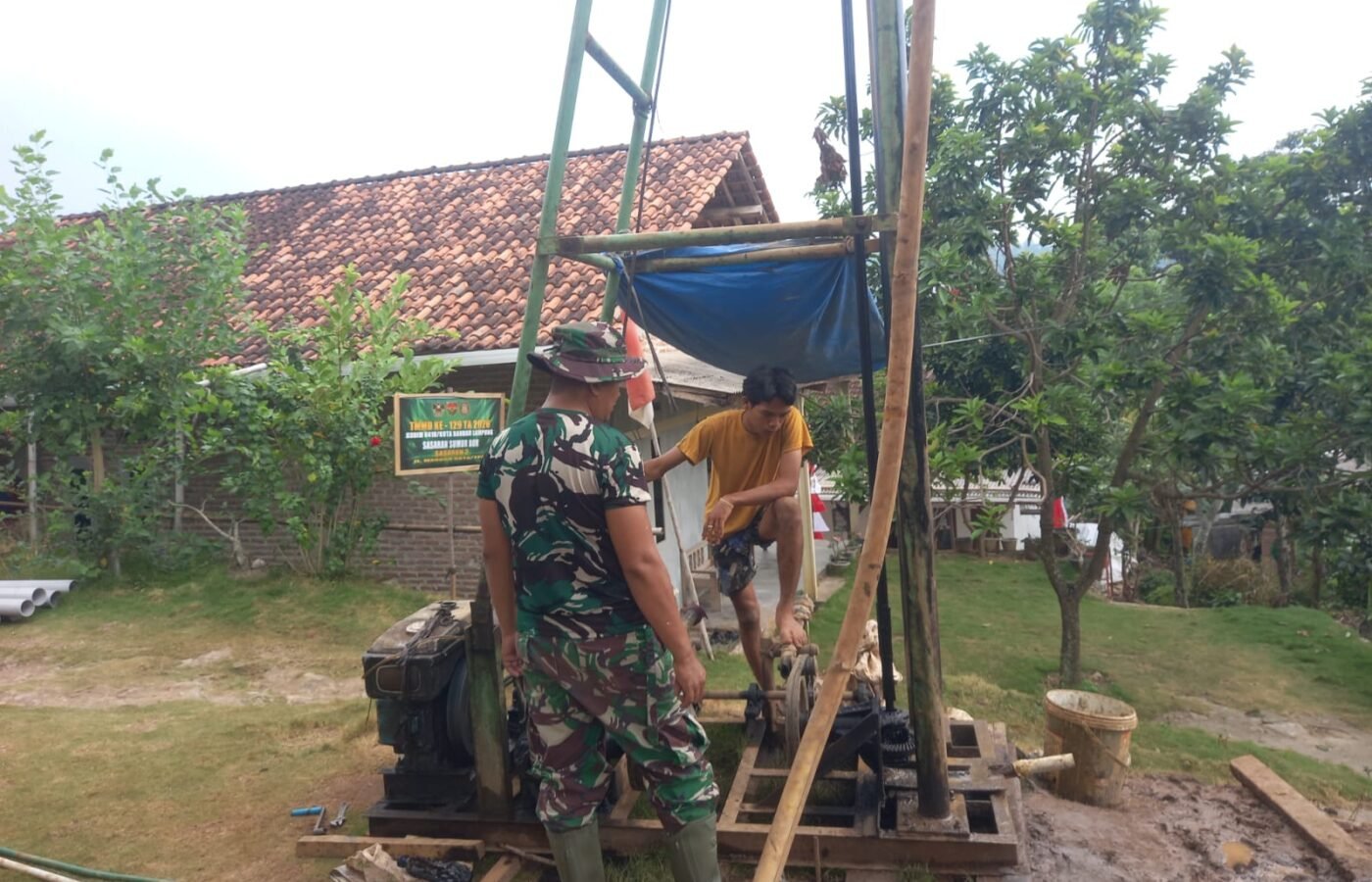 Keberadaan Sumur Bor dalam TMMD Ke-129 Mewujudkan Harapan Baru bagi Warga Pinang Jaya