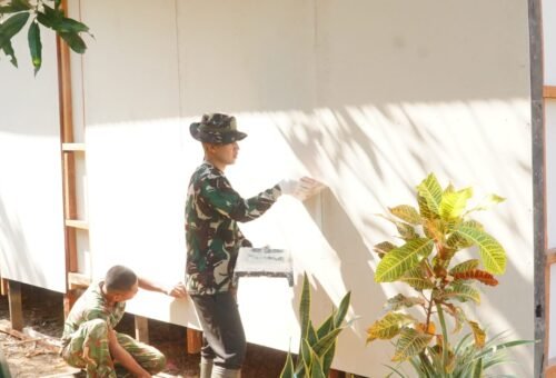 Sinergi Satgas dan Masyarakat, Pembangunan Rumah Layak di Desa Bandar Raya Semakin Nyata
