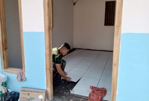 Kebahagiaan Baru Ibu Tini, Berkat Kerja Sama Satgas TMMD 129 Bojonegoro dan Masyarakat