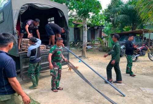 Semangat Kolaborasi Satgas TMMD dalam Pembangunan Desa Belatung di Medan Sulit