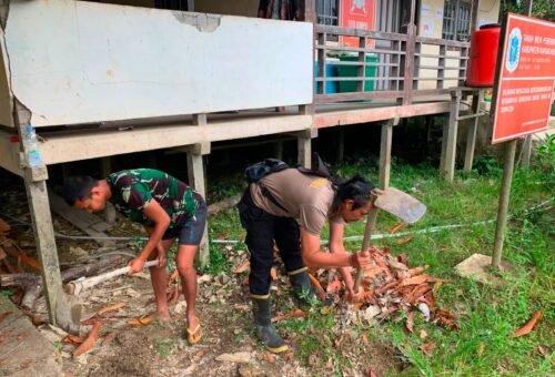 Kolaborasi TNI-Polri dan Masyarakat dalam Pembangunan Fasilitas Air Bersih di Desa Ulak Pauk