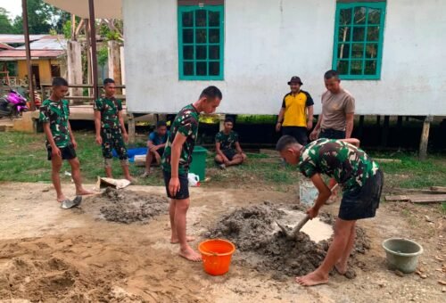 Kolaborasi TNI-Polri Mempercepat Proyek MCK di Gereja Santo Fransiskus Xaverius