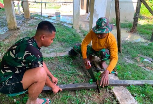 Upaya Maksimal Satgas TMMD dalam Pembangunan Sumur Bor di Masjid Al-Hidayah