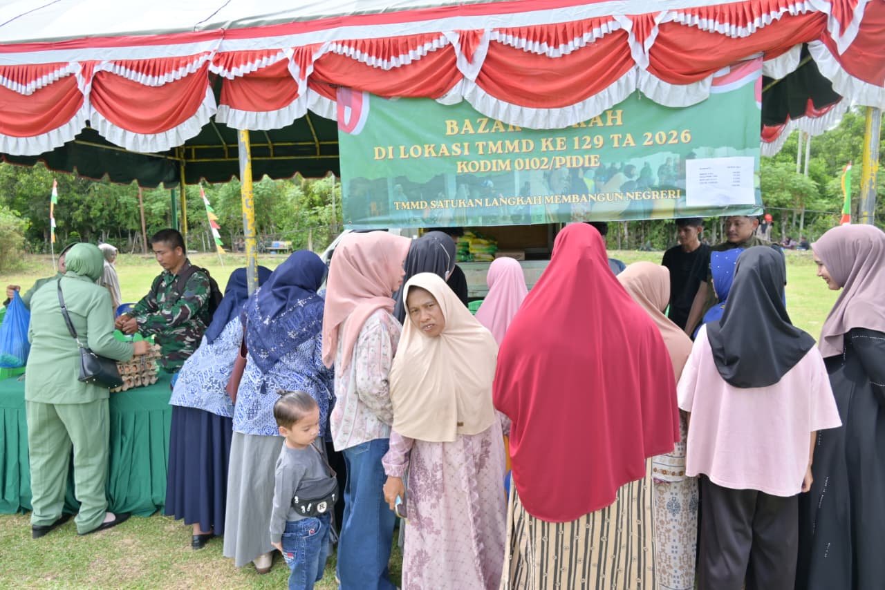 Bazar Murah TMMD Ke-129 Kodim 0102/Pidie: Persit dan Bhayangkari Hadir untuk Warga