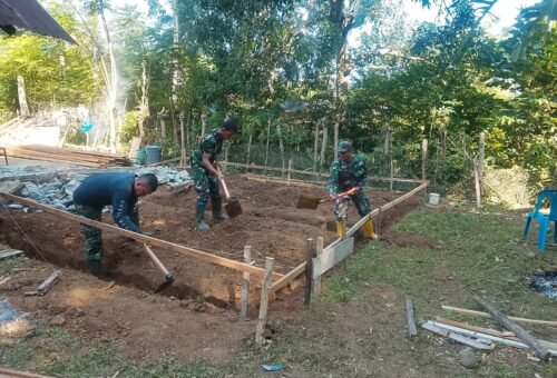 Pembangunan Rumah Nyak Ubit oleh Satgas TMMD Ke-129 Kodim 0102/Pidie Gali Harapan bagi Warga Kurang Mampu