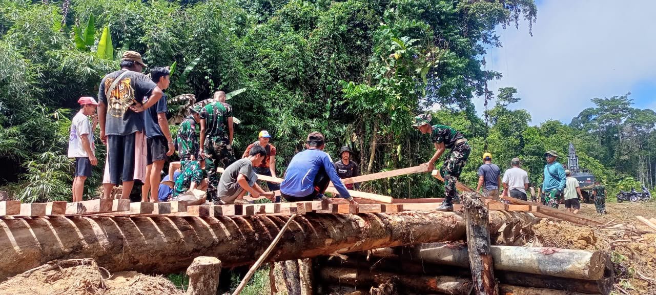 Ketersediaan Infrastruktur Semakin Meningkat, Satgas TMMD Percepat Proyek Jembatan Pala Pintas Temberu