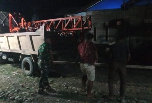 Pengiriman Mesin Bor untuk Penyediaan Air Bersih oleh Satgas TMMD Ke-129
