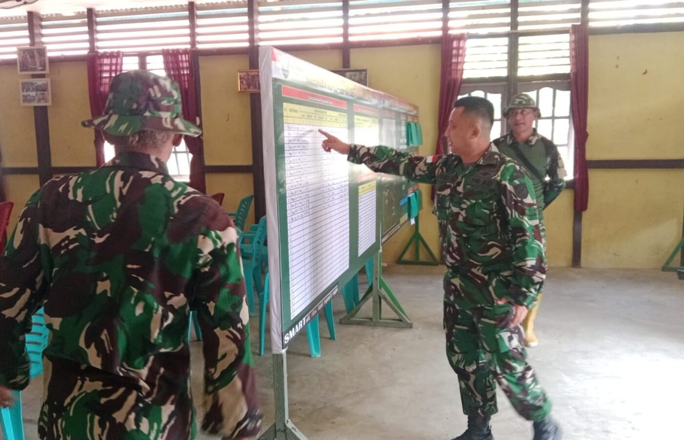 Persiapan Menyambut Tim Evaluasi TMMD, Kasiter Korem 121/Abw Tinjau Posko Kodim 1206/Putussibau