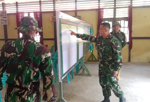 Persiapan Menyambut Tim Evaluasi TMMD, Kasiter Korem 121/Abw Tinjau Posko Kodim 1206/Putussibau