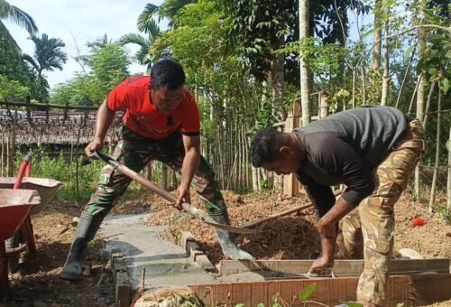 Progres Pembangunan MCK di TMMD Ke-129 Kodim 0102/Pidie Menuju Pengecoran Pondasi