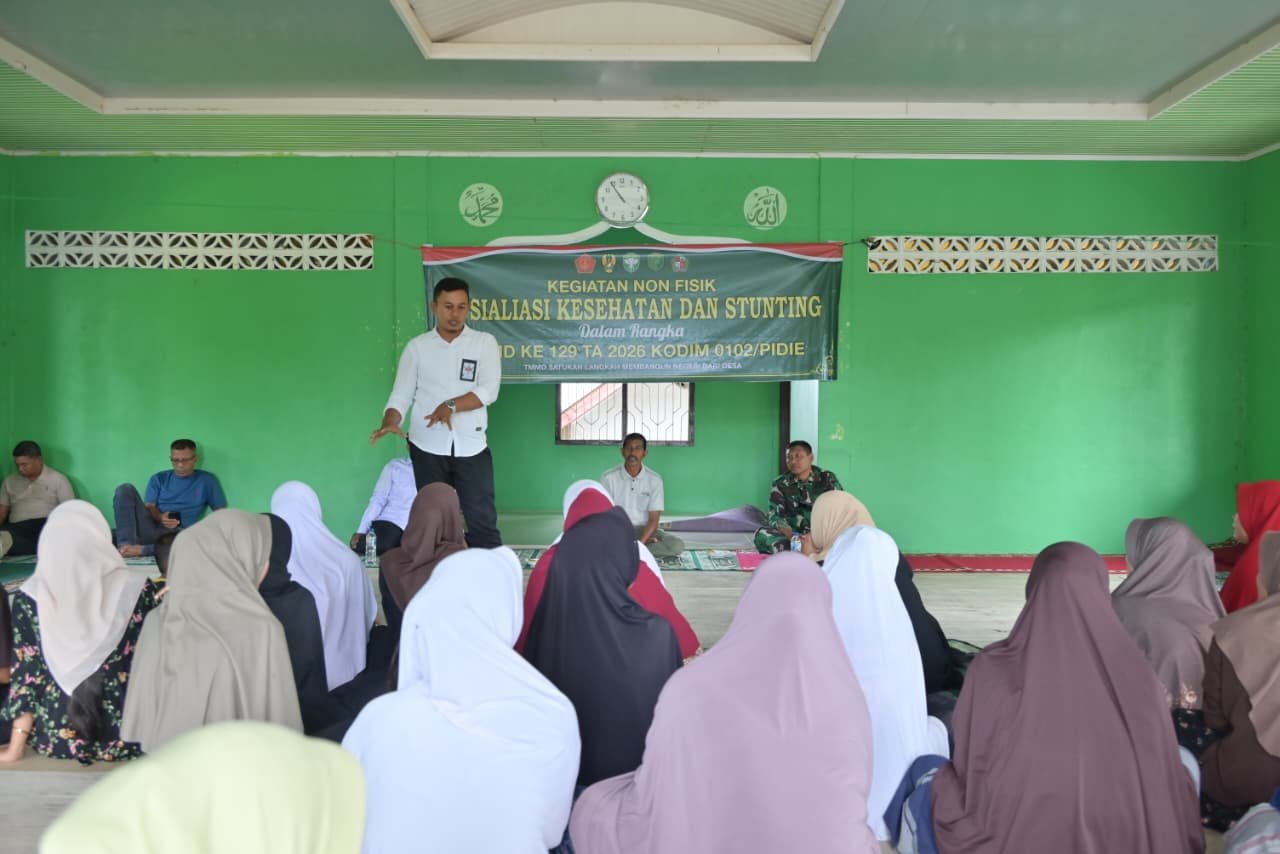Pendidikan Pencegahan Stunting Digenjot Melalui TMMD Ke-129 di Pidie