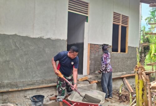 Pembangunan RTLH Nek Nyak Ubit di Pidie Capai Tahap Plester, TMMD Tingkatkan Standar Kualitas
