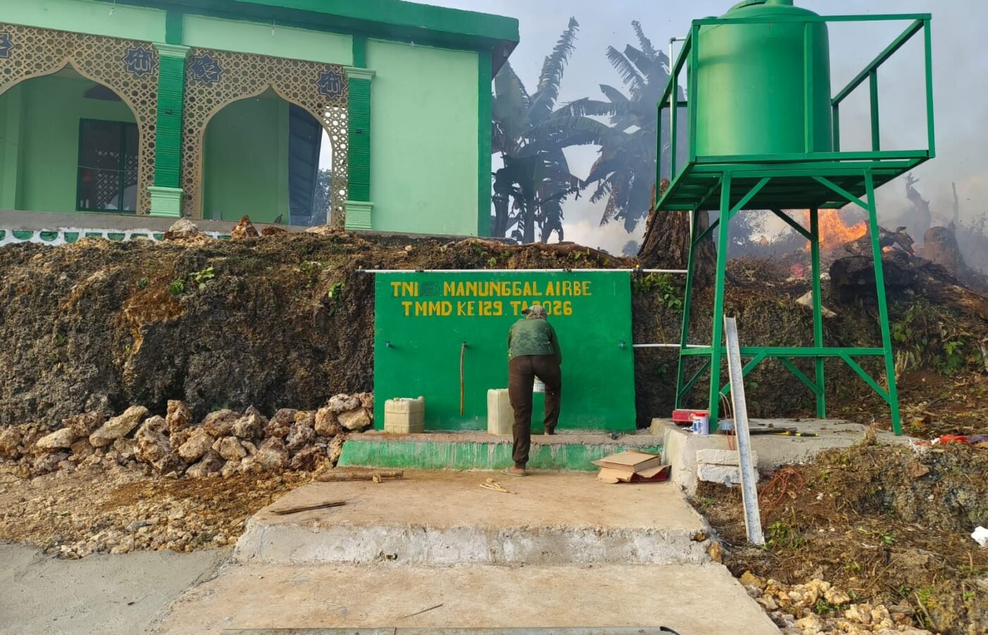 Proses Penyelesaian Manunggal Air Bersih TMMD ke-129 di Polewali
