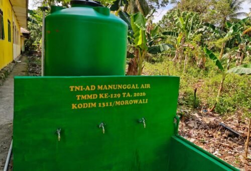 Selesainya Proyek Air Bersih TMMD ke-129 Kodim 1311/Morowali, SDN Umbele Kini Nikmati Fasilitas Baru