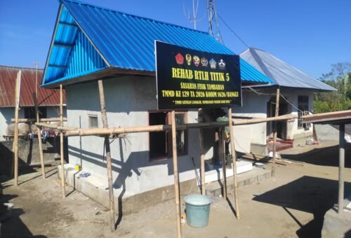 Kerja Sama Antara Satgas TMMD dan Masyarakat Dalam Pemasangan Pelapon di Desa Sekardadi
