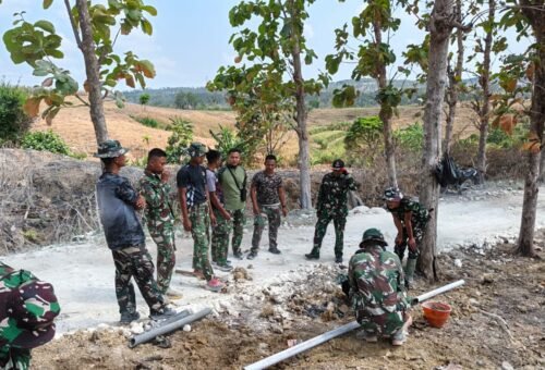 Danki TMMD 129 Beri Penyemangat Prajurit Menjelang Penutupan Proyek