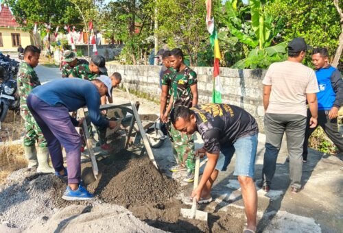 Kualitas Material dan Kerjasama Komunitas Memperkuat Pembangunan TMMD 129 di Tlemang