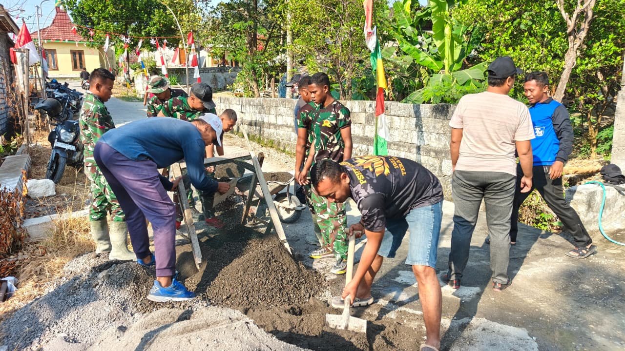 Kualitas Material dan Kerjasama Komunitas Memperkuat Pembangunan TMMD 129 di Tlemang