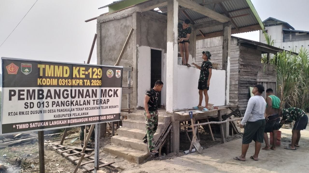 Pembangunan Fasilitas Sanitasi di SD 013 Pangkalan Terap Hampir Rampung