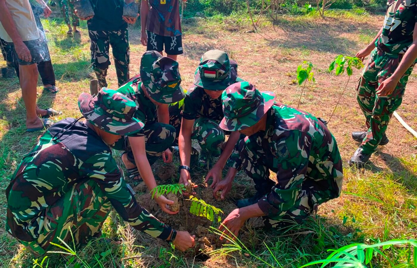 Kerjasama TNI dan Masyarakat dalam Penanaman Pete serta Jengkol di Desa Ulak Pauk