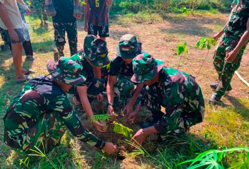 Kerjasama TNI dan Masyarakat dalam Penanaman Pete serta Jengkol di Desa Ulak Pauk