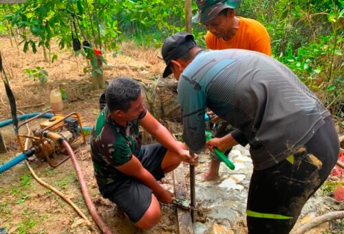 Upaya Pemenuhan Air Bersih di Dusun Belatung oleh Satgas TMMD Ke-129