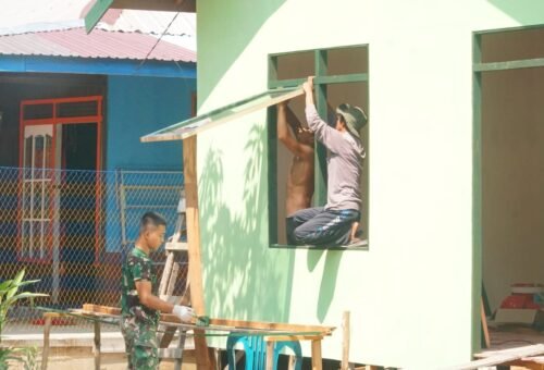 Pembangunan Rumah Layak Huni TMMD Di Desa Bandar Raya Semakin Maju