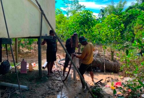 Keberhasilan Sumur Bor TMMD Ke-129 di Dusun Belatung